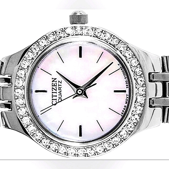 NWT CITIZEN WOMEN'S WATCH EJ6040-51D, w/ MOTHER OF PEARL & SWAROVSKI CRYSTALS - Picture 6 of 10